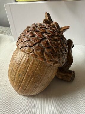 Handcrafted Brown resin Acorn Sculpture figurine Black Forest